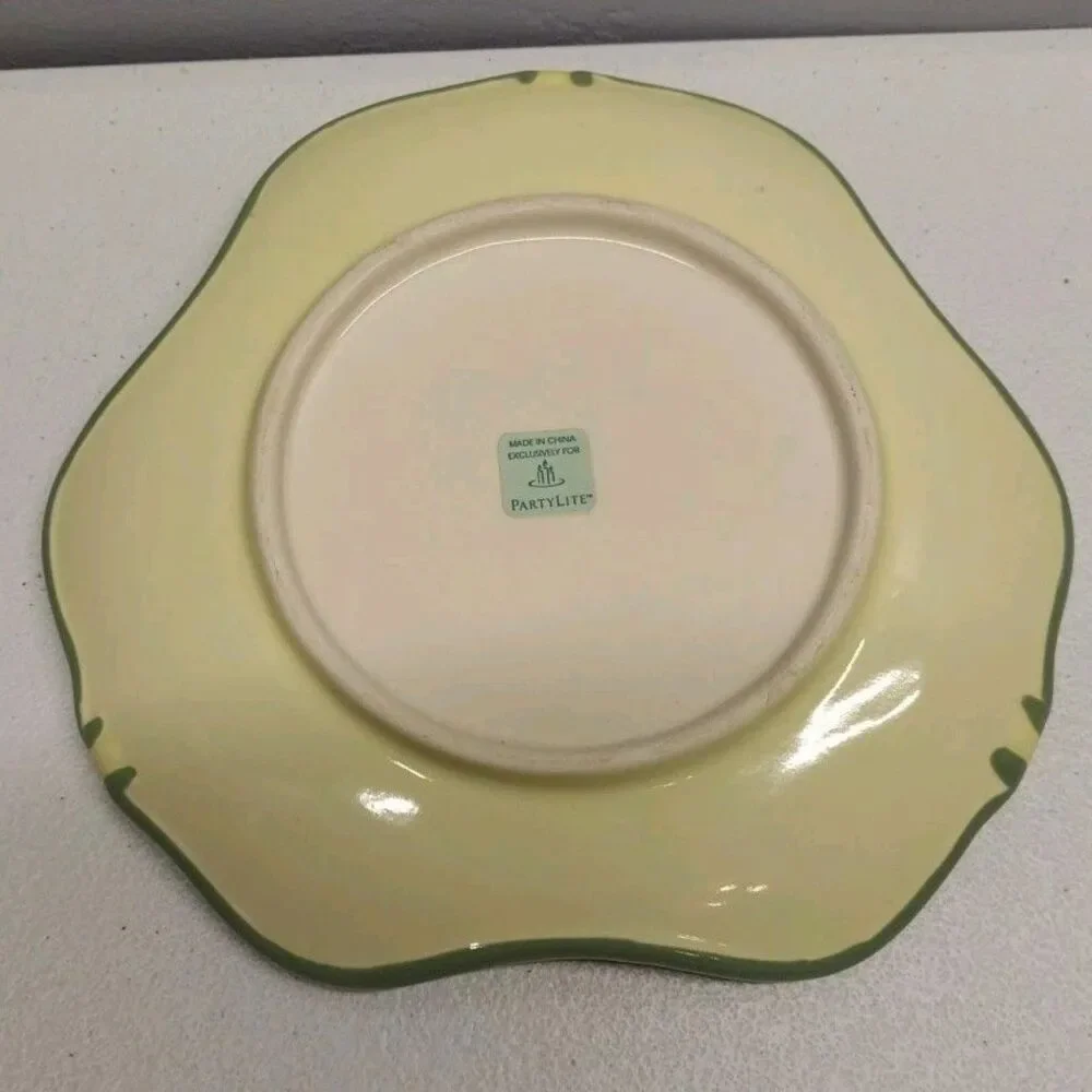 PartyLite Strawberry Fields Candle Shade Plate Small Jar Topper Retired P8098 - Picture 9 of 12
